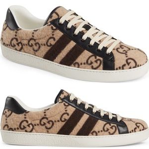 Gucci New Ace GG Wool Logo Sneaker NIB UK 11/US 12